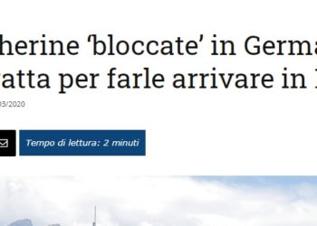 La Germania fa sparire le mascherine comprate (non regalate) dall’Italia in Cina mentre transitano sul territorio tedesco: voi volete veramente stare in una EU così? Alla fine il piano era davvero di annichilirvi come popolo…