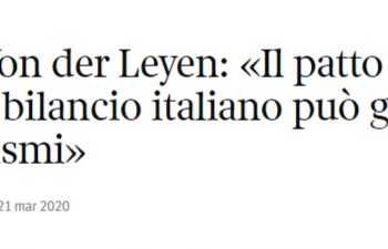 Conte ottiene quello che i sovranisti non hanno fatto: nessun MES, “solo” deficit a pioggia, al 10%+. La Germania fa l’unica cosa logica, prendere tempo. Ora un governo di larghe intese senza i sovranisti venduti all’EU (quelli del “cambiare l’EU dal di dentro”)