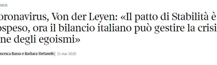 Conte ottiene quello che i sovranisti non hanno fatto: nessun MES, “solo” deficit a pioggia, al 10%+. La Germania fa l’unica cosa logica, prendere tempo. Ora un governo di larghe intese senza i sovranisti venduti all’EU (quelli del “cambiare l’EU dal di dentro”)