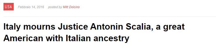 Il giorno della nomina del Giudice della Corte Suprema forse più importante della storia USA, sostituto più di Justice Scalia che di Justice Bader Ginsburg, ricordiamo il nostro grande Oriundo Antonin