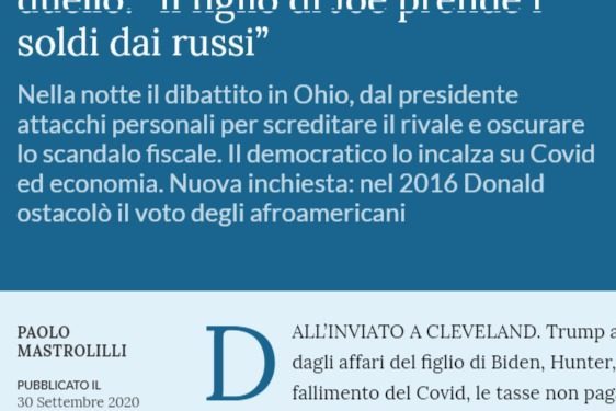 Nella sfida TV tra Trump e Biden, al di fuori dello scontro troppo acceso (vero) il candidato Dem HA MENTITO sul figlio che non aveva avuto problemi con la droga, in realtà come dice Trump è stato cacciato dall’esercito perchè ha fallito il test della cocaina!