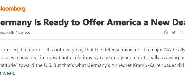 Clamoroso: il ministro della difesa tedesco offre un New Deal agli USA (accortisi che Trump sarà Presidente): il fine è ricreare il Reich militare in Europa