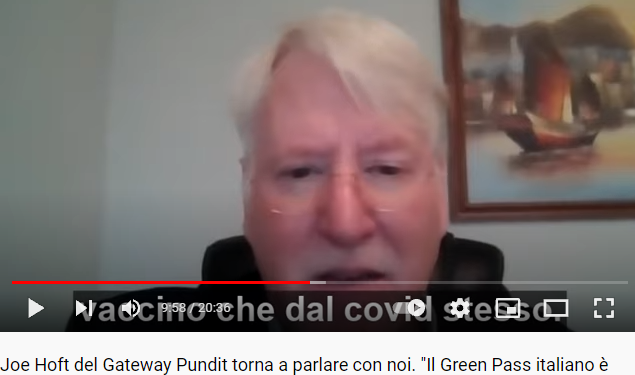 Joe Hoft (The Gateway Pundit) torna a parlare con noi. “Il Green Pass italiano è scioccante”