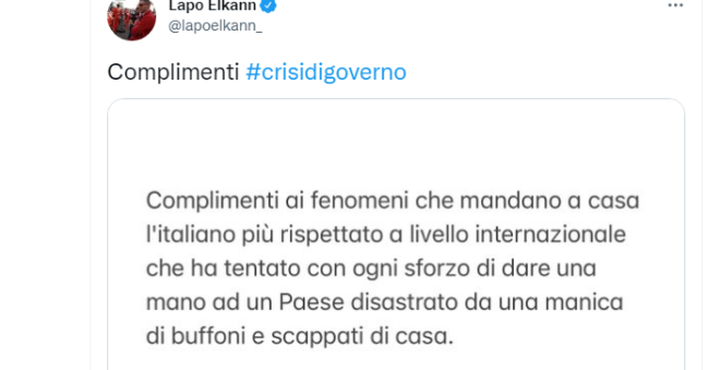 Un paese in cui il più ricco rampollo nazionale chiama gli italiani “Fantozzi”, con zero reazione popolare…