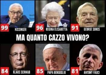 Chi benedice Reset e depopolazione, ossia obbligare la plebe a morire dopo una certa età, tutti anziani e ricchissimi.