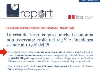 Bang! L’ISTAT conferma che l’economia sommersa in Italia è scesa ad un livello più basso della Germania