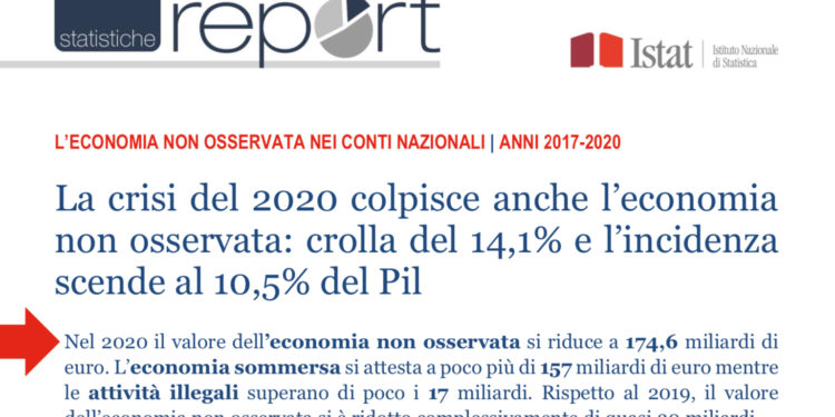 Bang! L’ISTAT conferma che l’economia sommersa in Italia è scesa ad un livello più basso della Germania