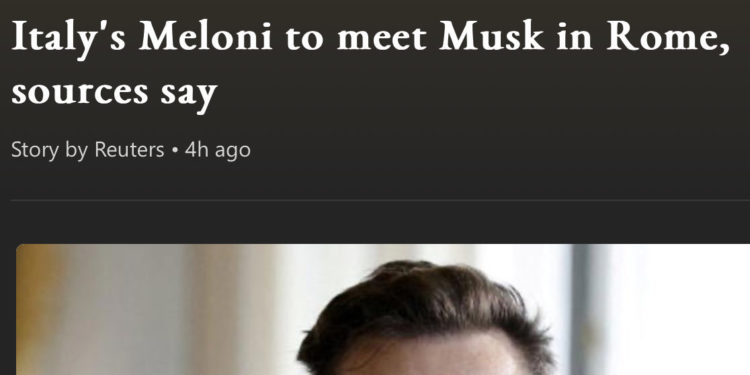 Elon Musk visita l’alleato Italiano il giorno dopo il funerale di Berlusconi
