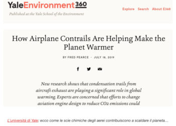 L’insufflazione di aerosol solforati (scie simil-cirri) in alta troposfera come causa primaria antropogenica del riscaldamento climatico: stato dell’arte