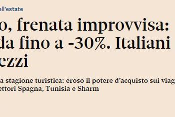 Il turismo nel post COVID sta implodendo, Italia canarino nella miniera