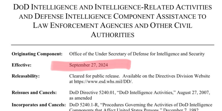 Nel silenzio dei media, il DoD americano aggiorna le regole di ingaggio dei militari in ambito civile: cambio epocale