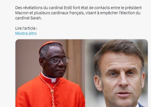 Diamo la scorta al cardinale Robert Sarah! Macron lo vuole soccombente (occhio al senso)