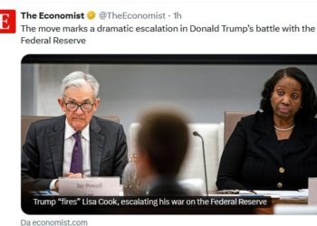Secondo i media di Davos il capo della FED, Powell, doveva essere licenziato da Trump: ed invece Lisa Cook, nemica di Powell, è stata licenziata