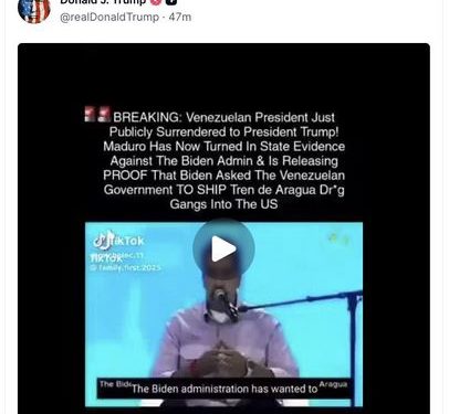 BANG! Maduro conferma: è stato Biden a far arrivare i terroristi di Tren d’Aragua negli USA, per destabilizzare il Paese dal di dentro!