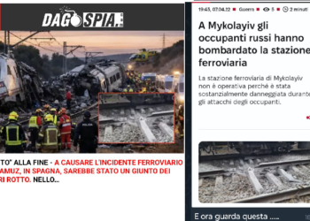 Lo strano caso di media italiani che sembrano pubblicare foto (al titolo) dell’incidente di Malaga con foto di attentati ai treni in Ucraina