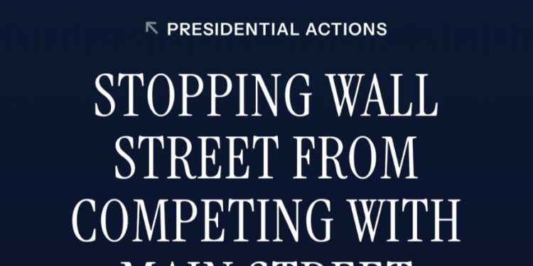 Il Presidente Trump cancella il collettivismo oligarchico rapace sulle case degli Americani: in USA le corporations non potranno acquistare le case dei morosi dell’ipoteca