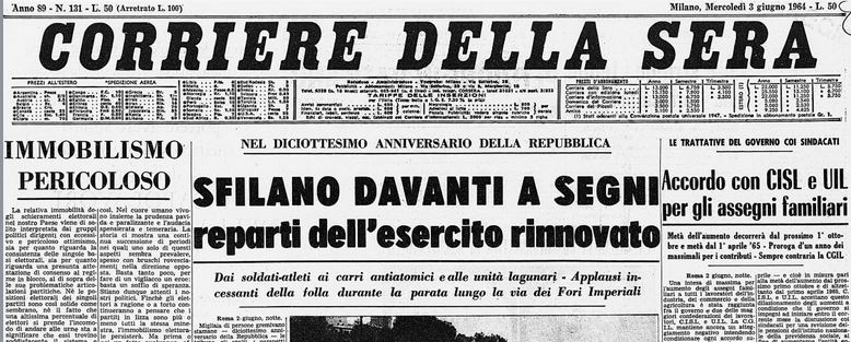 La Festa della Repubblica Italiana 2026, tanto simile a quella del 1964