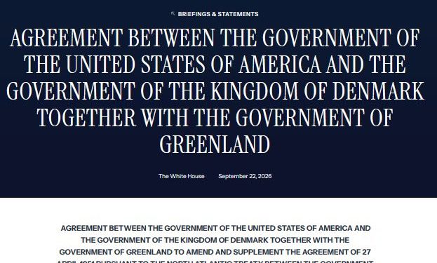 Ecco l’accordo USA-Groenlandia: sorpresa Copenaghen, ha mentito ai media EU, invece ha accettato tutte le richieste di Trump…
